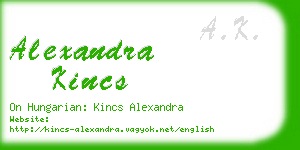 alexandra kincs business card